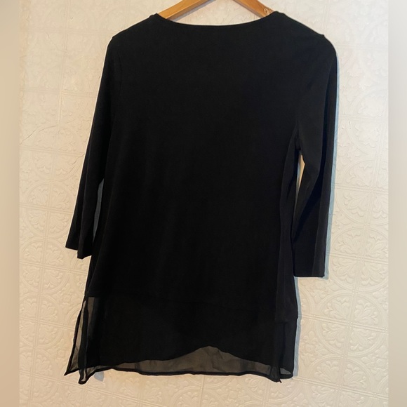 Chico’s | asymmetric 3/4 sleeve top | size 0 4/6 - Picture 2 of 4